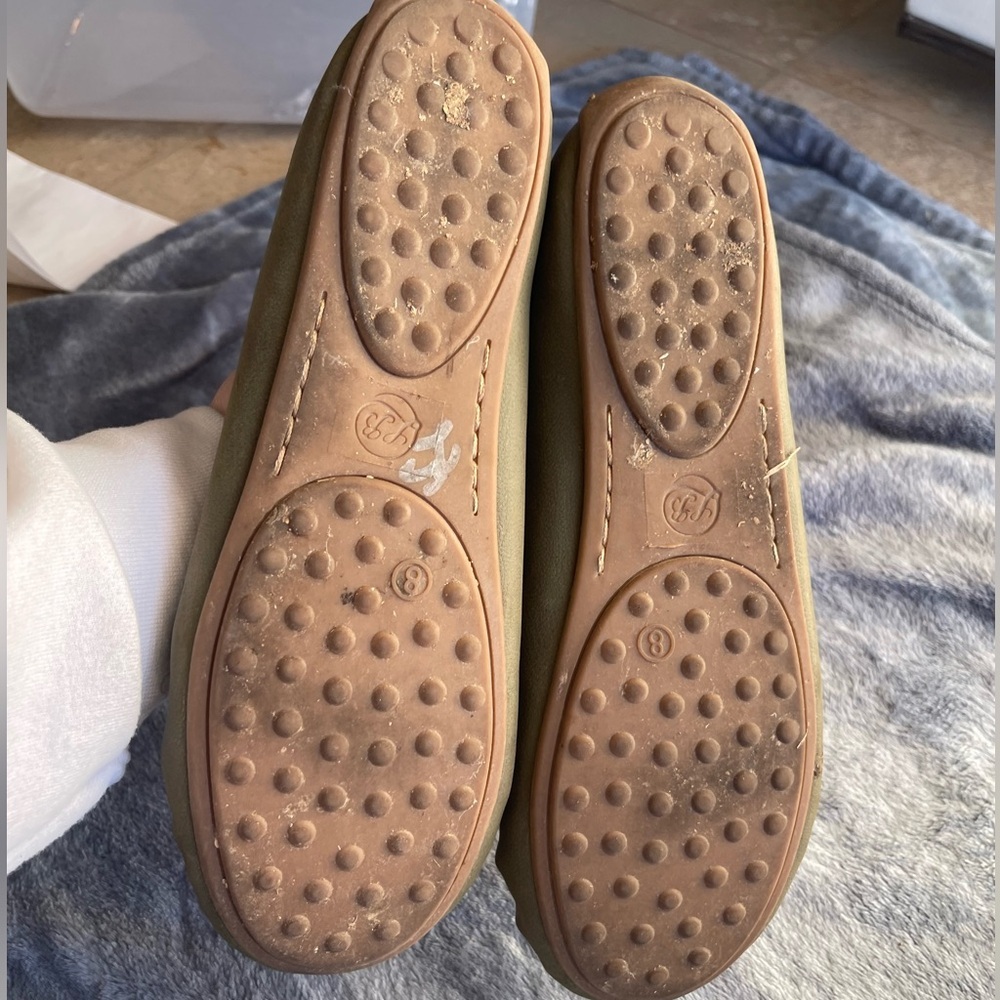 Lucky Brand green leather upper slip on driving loafer - Picture 6 of 8